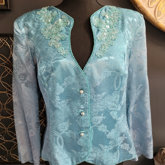 Vtg. Sequin Blouse - Picture 8 of 8